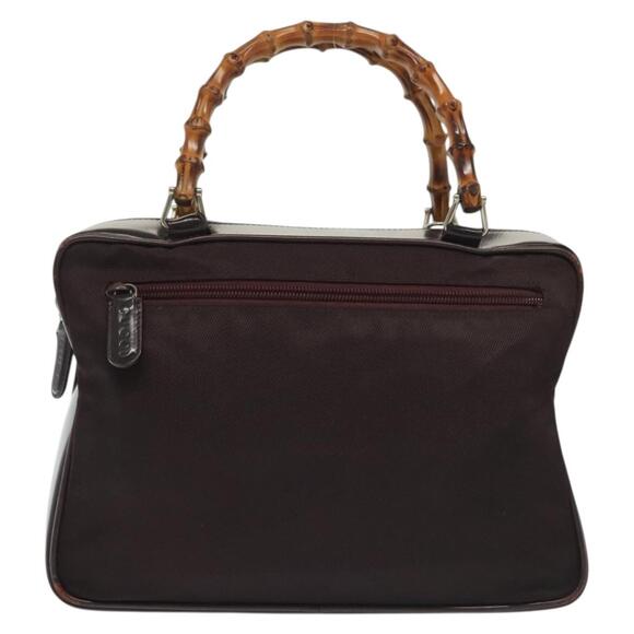 GUCCI Bamboo Hand Bag Nylon Black Silver 000 000 - Picture 2 of 13